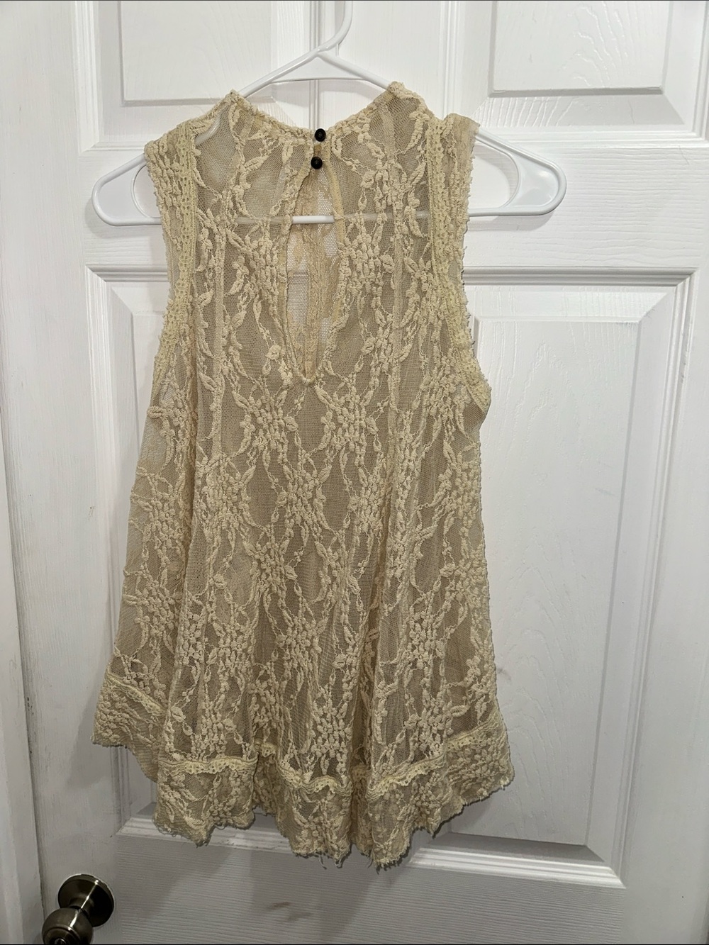 Free People Romatic Lace Cream Tank Tunic - Picture 3 of 4